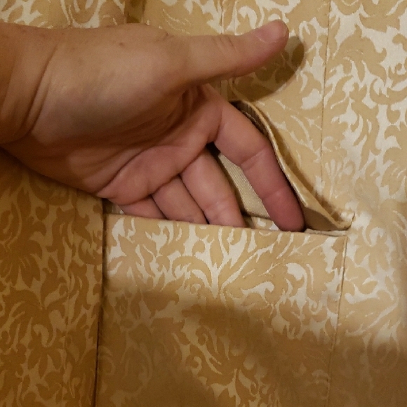 Casual Corner Cream Ivory Jacquard Textured Duster Long Blazer Elegant - Picture 4 of 5